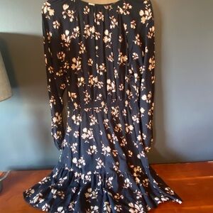 Cream Mini Fit and Flare Dress with Pleated Ruffles